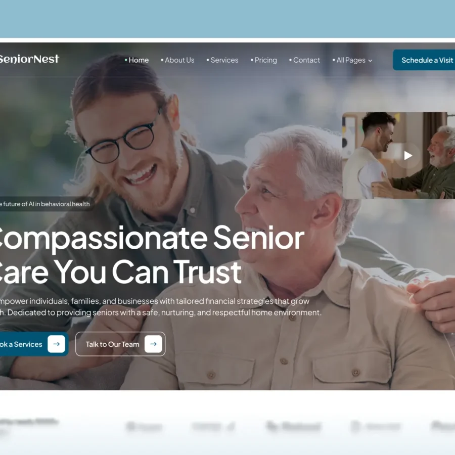 SeniorNest — Elder Care, Nursing & Senior Care — Pentaclay Framer Template