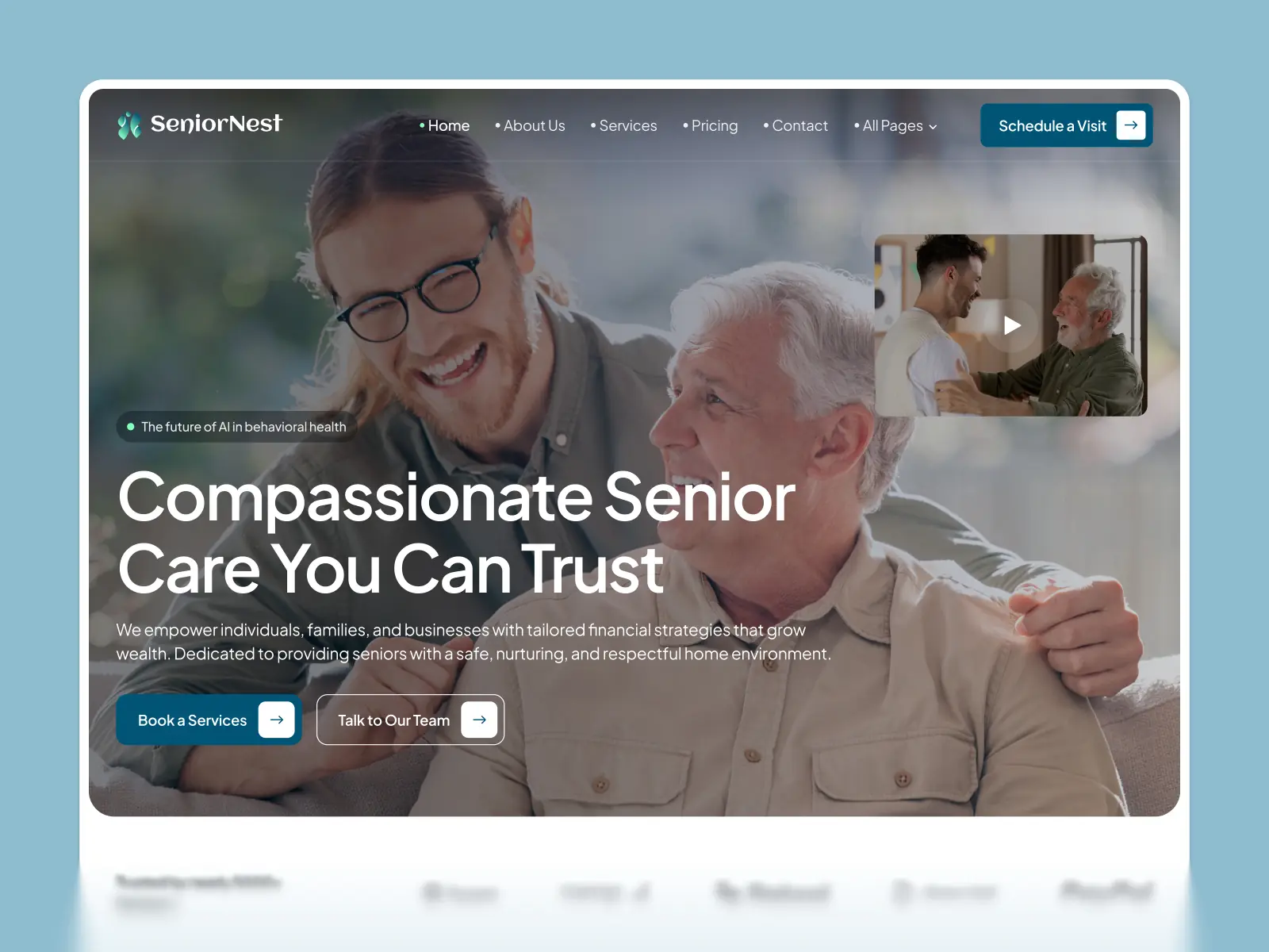 SeniorNest — Elder Care, Nursing & Senior Care — Pentaclay Framer Template
