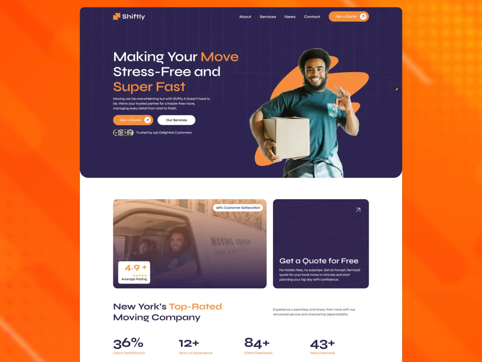 Shiftly — Moving Service Framer Template — Fahem Ahmed Framer Template