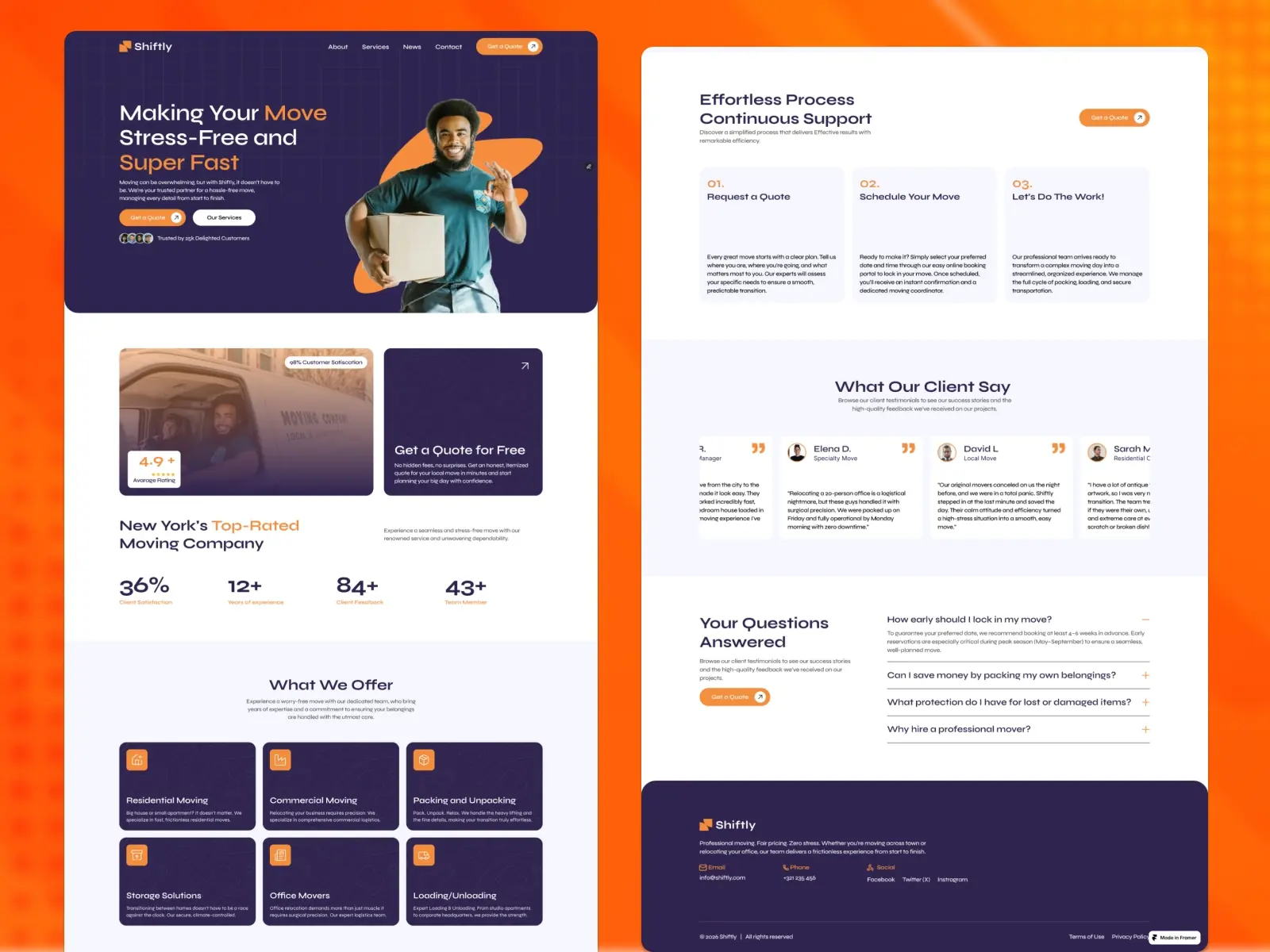 Shiftly — Moving Service Framer Template