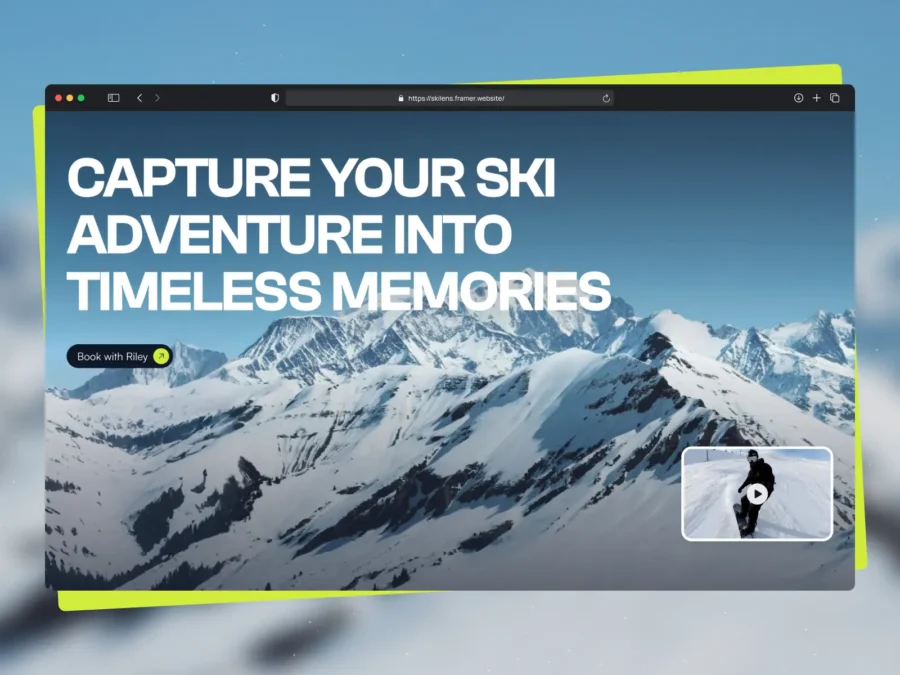 SkiLens — Sports Photography Template — Louisa Y Framer Template