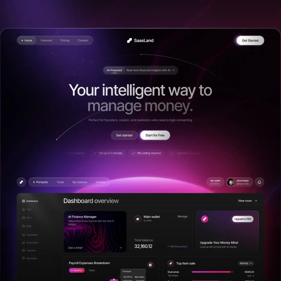 Sland — Premium SaaS Landing Page — NFrame Framer Template