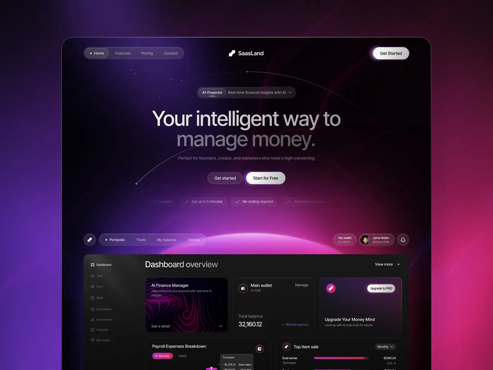 Sland — Premium SaaS Landing Page — NFrame Framer Template