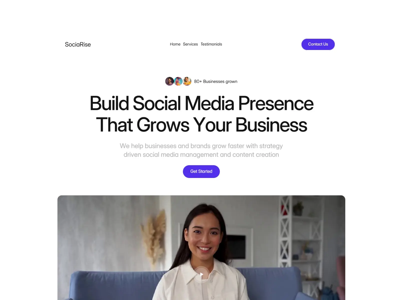 SociaRise — Social Media Agency Template — Daniel Akintunde Framer Template