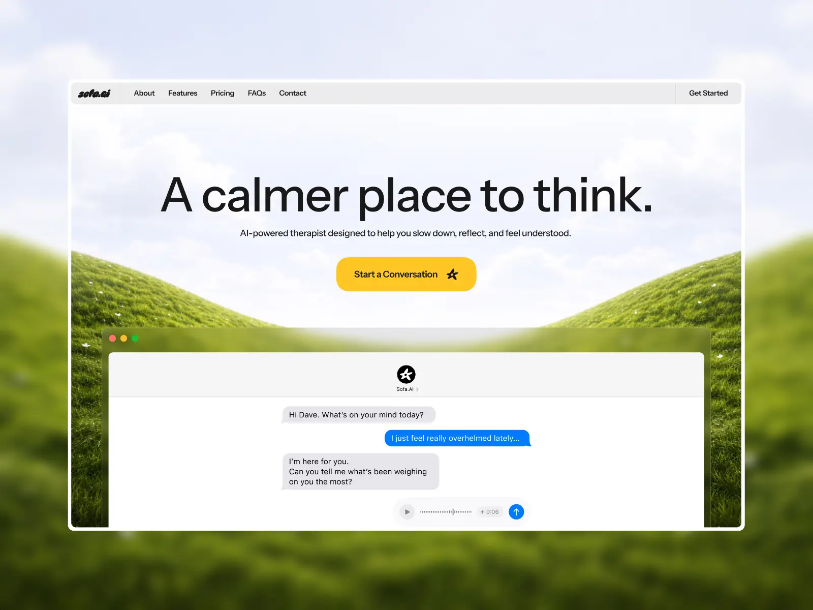 Sofa — App Landing page Template — dawe Framer Template