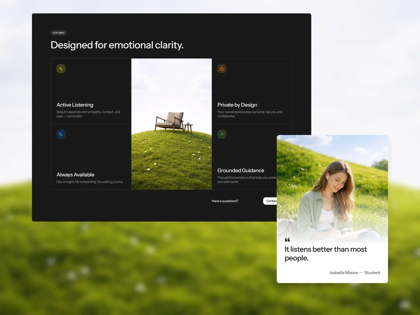 Sofa — App Landing page Template