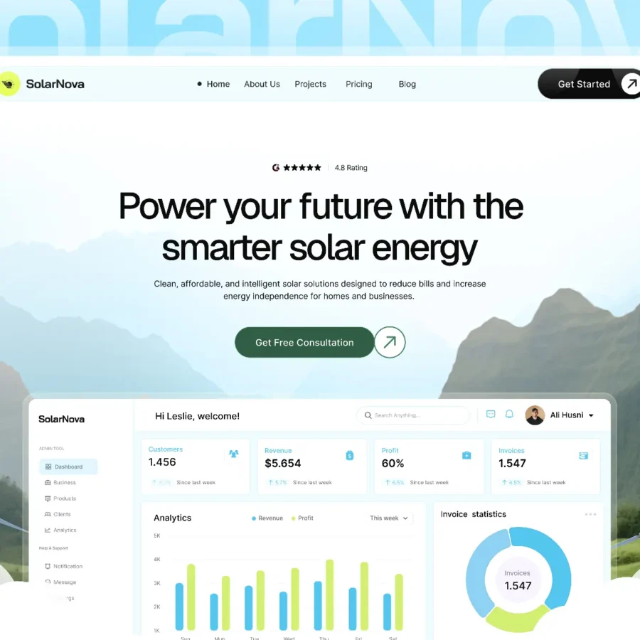 Solarnova — Solar Energy Website Template — Flowgen Studio Framer Template
