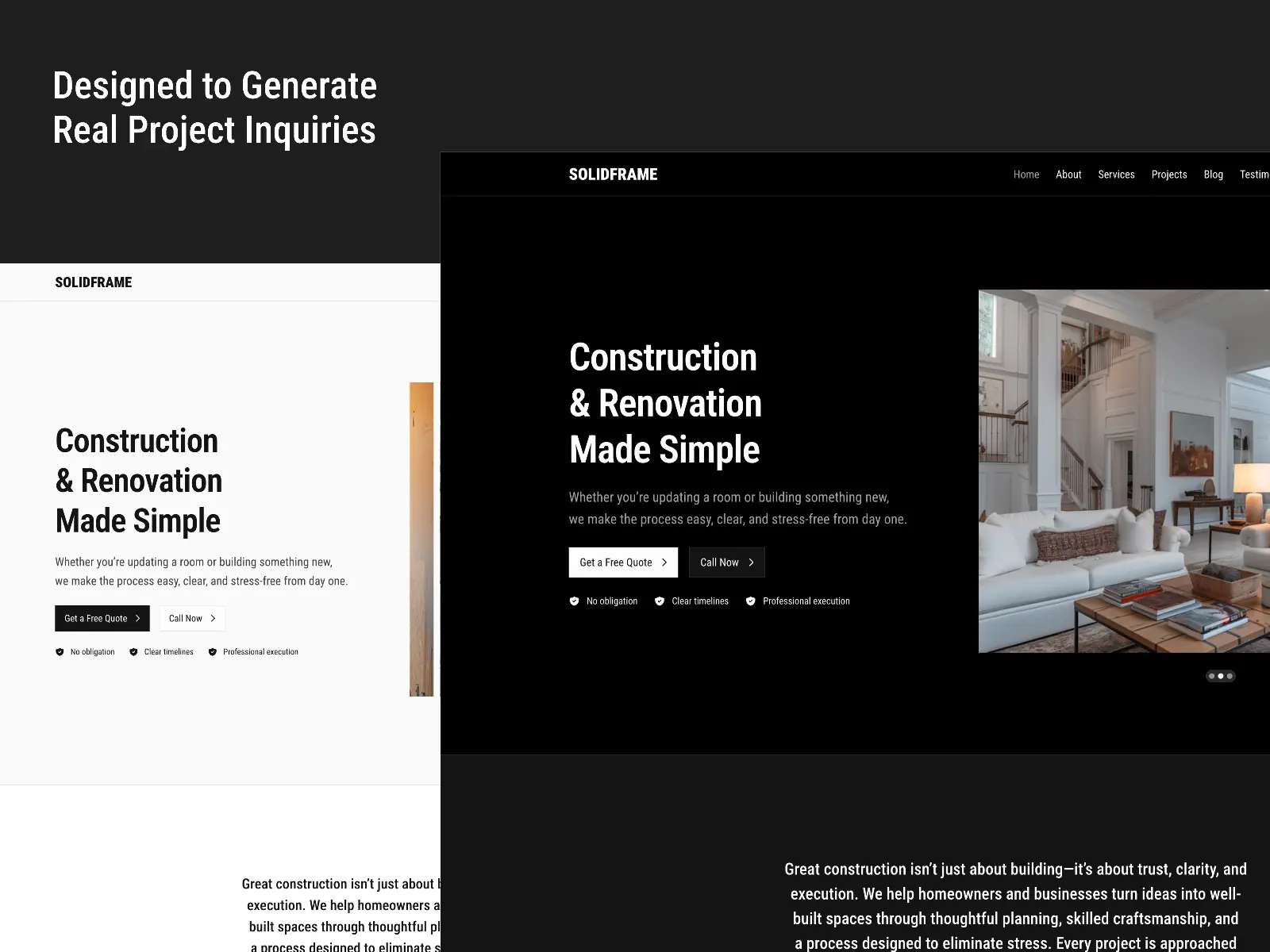 SOLIDFRAME — Contractor & Remodeler Template — Eric Kimani Framer Template