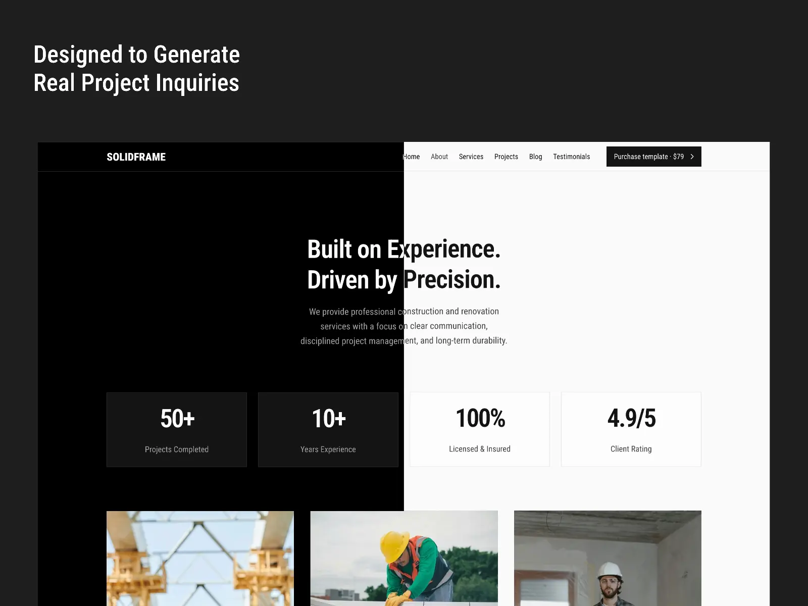 SOLIDFRAME — Contractor & Remodeler Template