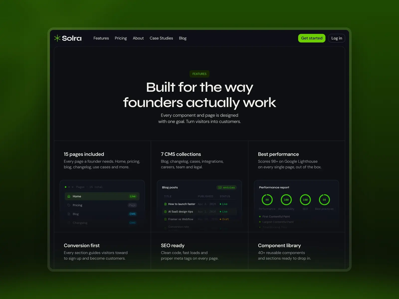 Solra — AI SaaS template for founders