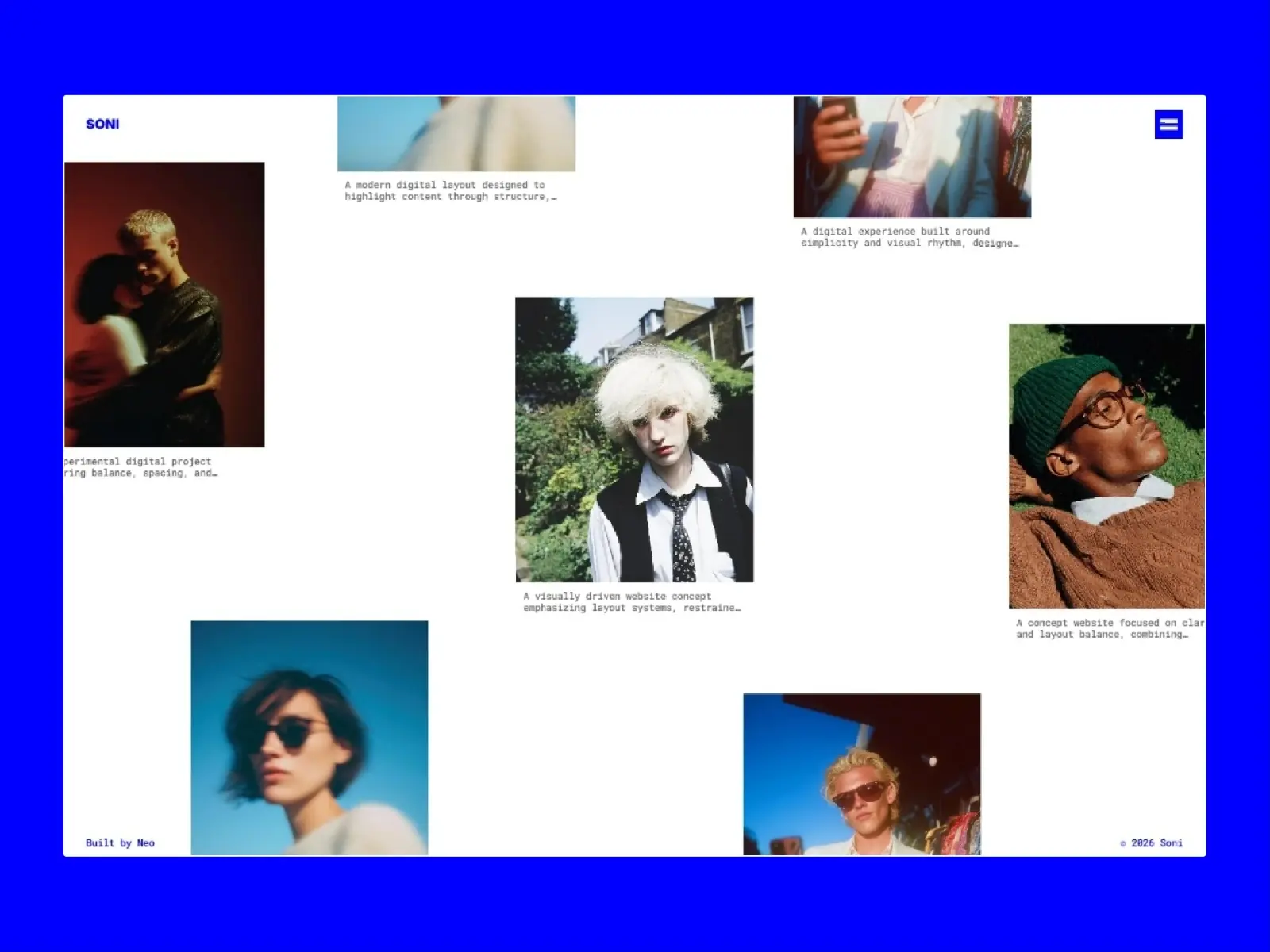 SONI — Minimal Creative Design Portfolio — Bryan Hermoza Framer Template