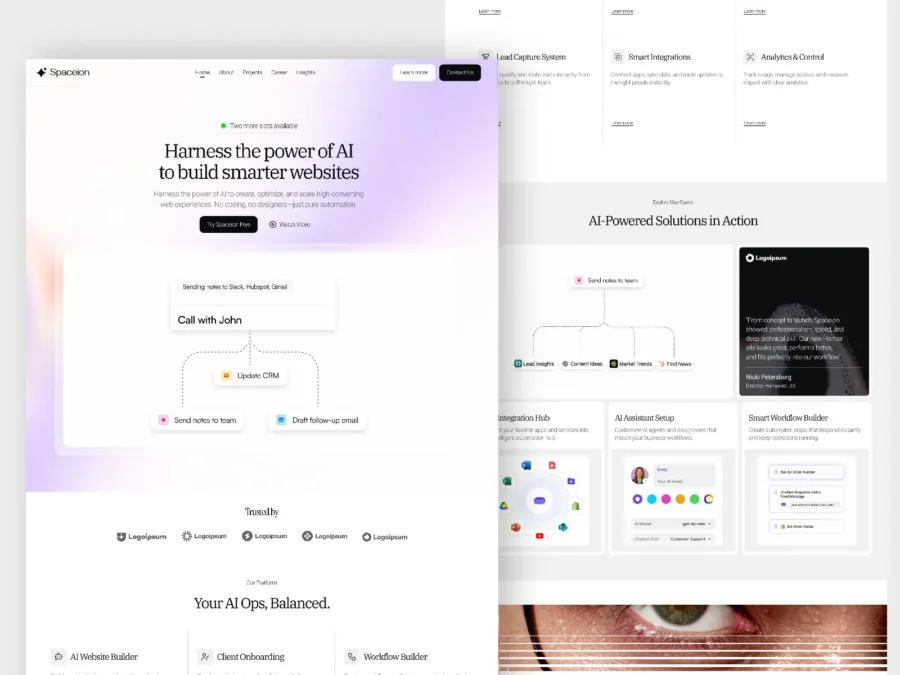 Spaceion — AI SaaS Landing Page Template — Kingsley Ken Framer Template