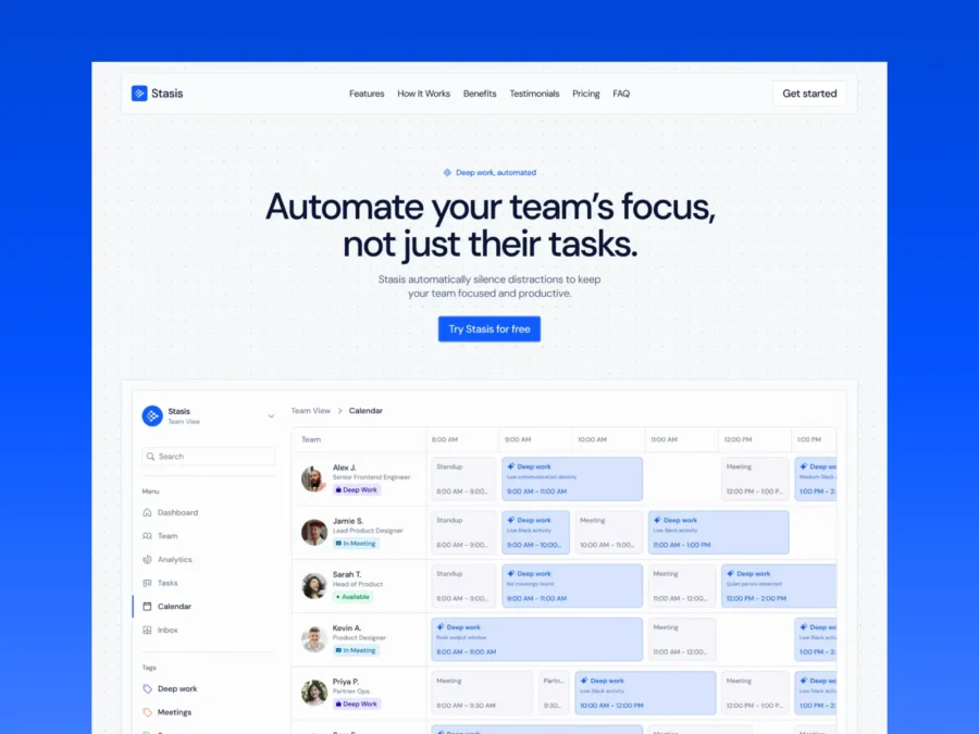 Stasis — SaaS Launch Template — virtualjesper Framer Template