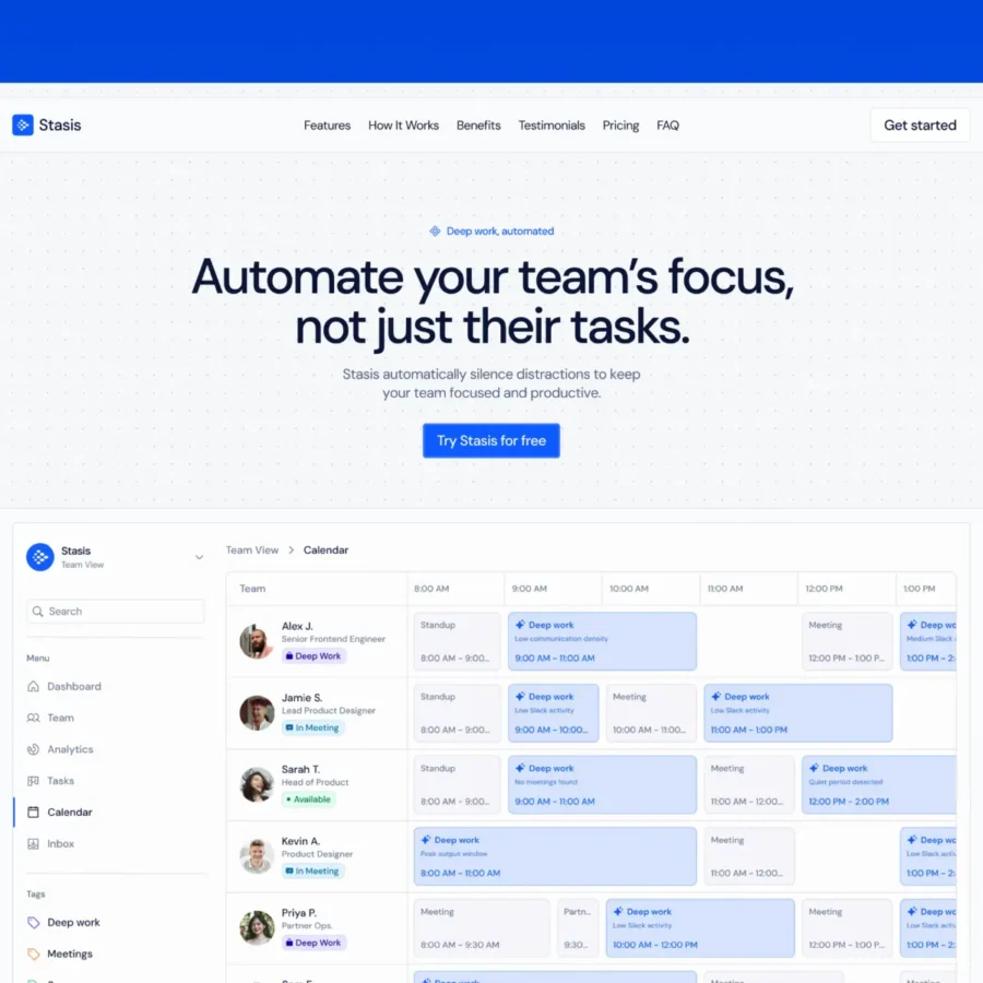 Stasis — SaaS Launch Template — virtualjesper Framer Template