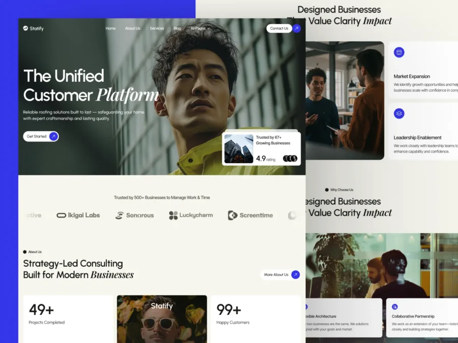 Statify — Finance, Consultation & Training — Pentaclay Framer Template