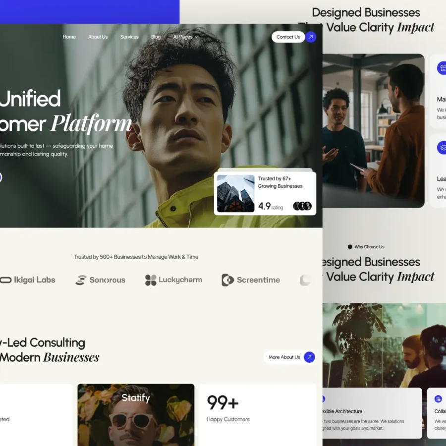 Statify — Finance, Consultation & Training — Pentaclay Framer Template