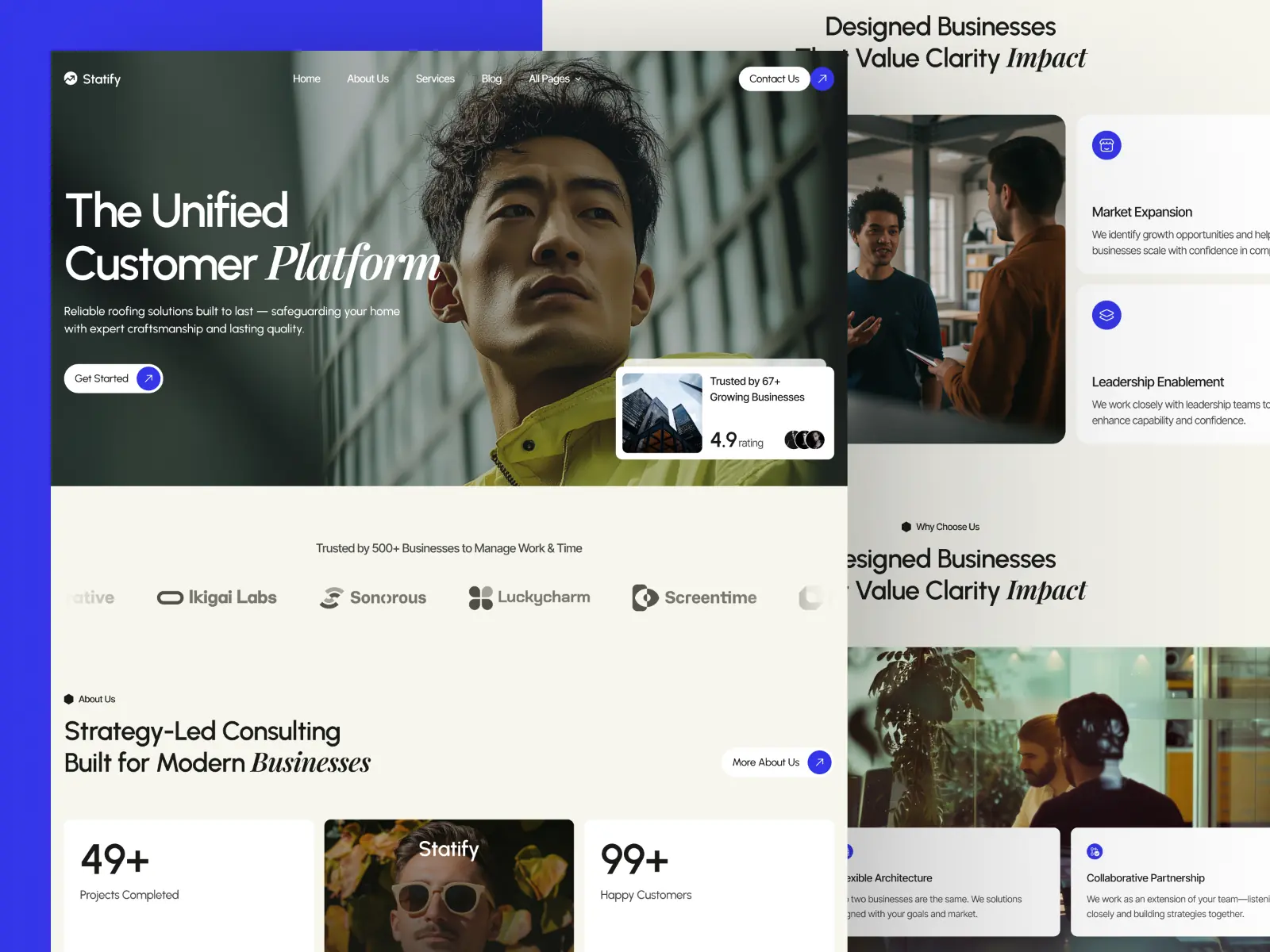 Statify — Finance, Consultation & Training — Pentaclay Framer Template