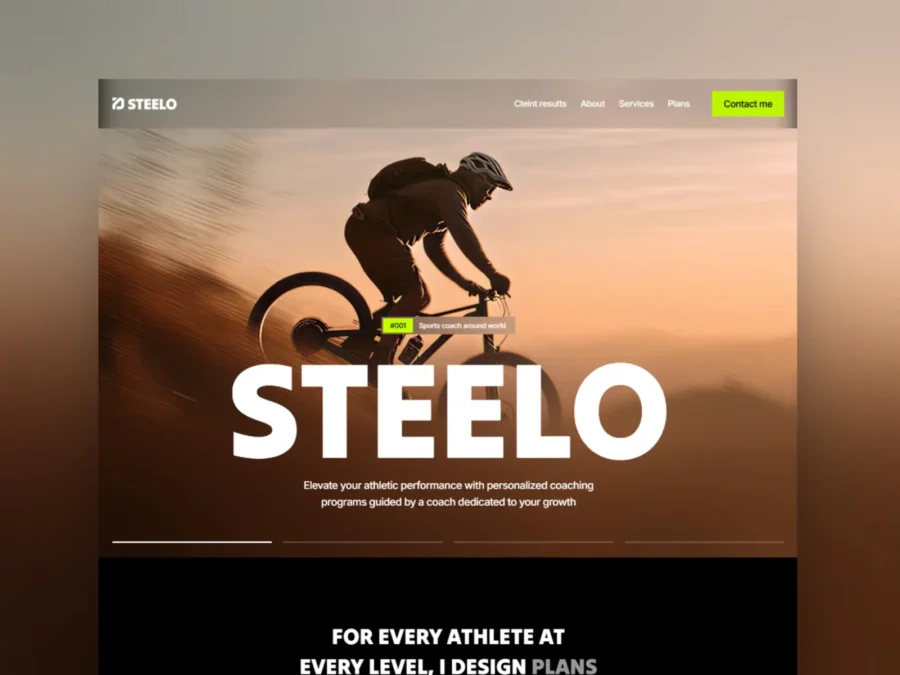 Steelo — Sports Coach Template — Nasir Nawaz Framer Template