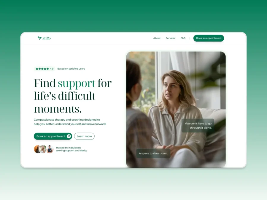 Stillo — Free Therapist & Coaching website — Jakub Bartkowski Framer Template