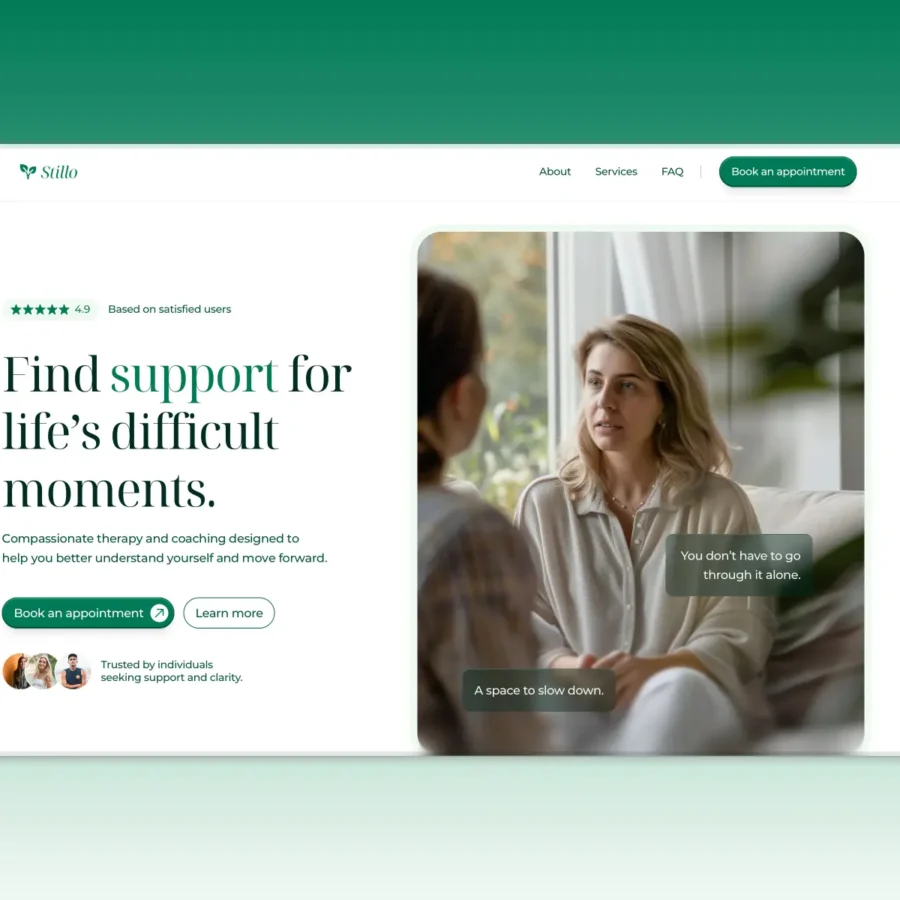 Stillo — Free Therapist & Coaching website — Jakub Bartkowski Framer Template