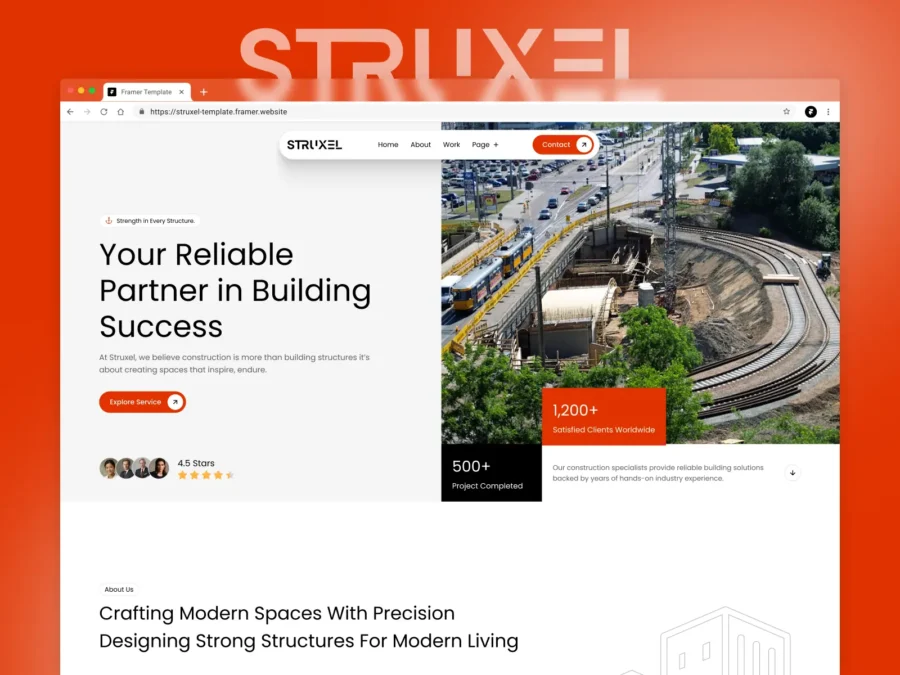 Struxel — Construction Professional Template — Onmix Framer Template