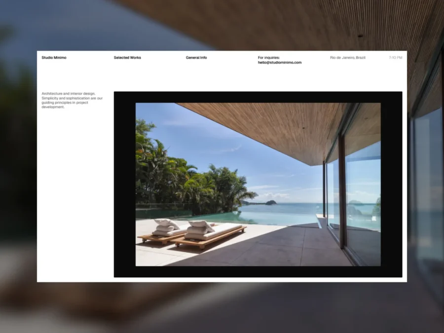 Studio Minim — Architecture Portfolio Template — Eduardo Bonamigo Framer Template