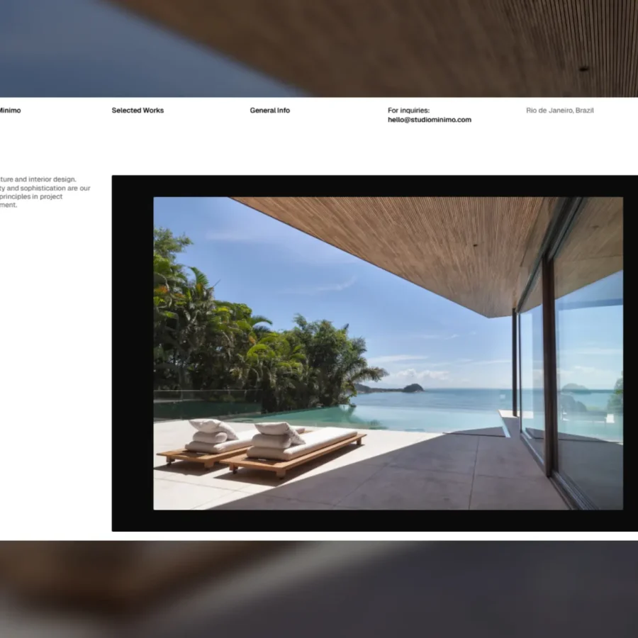 Studio Minim — Architecture Portfolio Template — Eduardo Bonamigo Framer Template