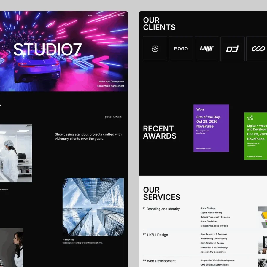 Studio7 — Modern Template for Any Business — Ambik Framer Template