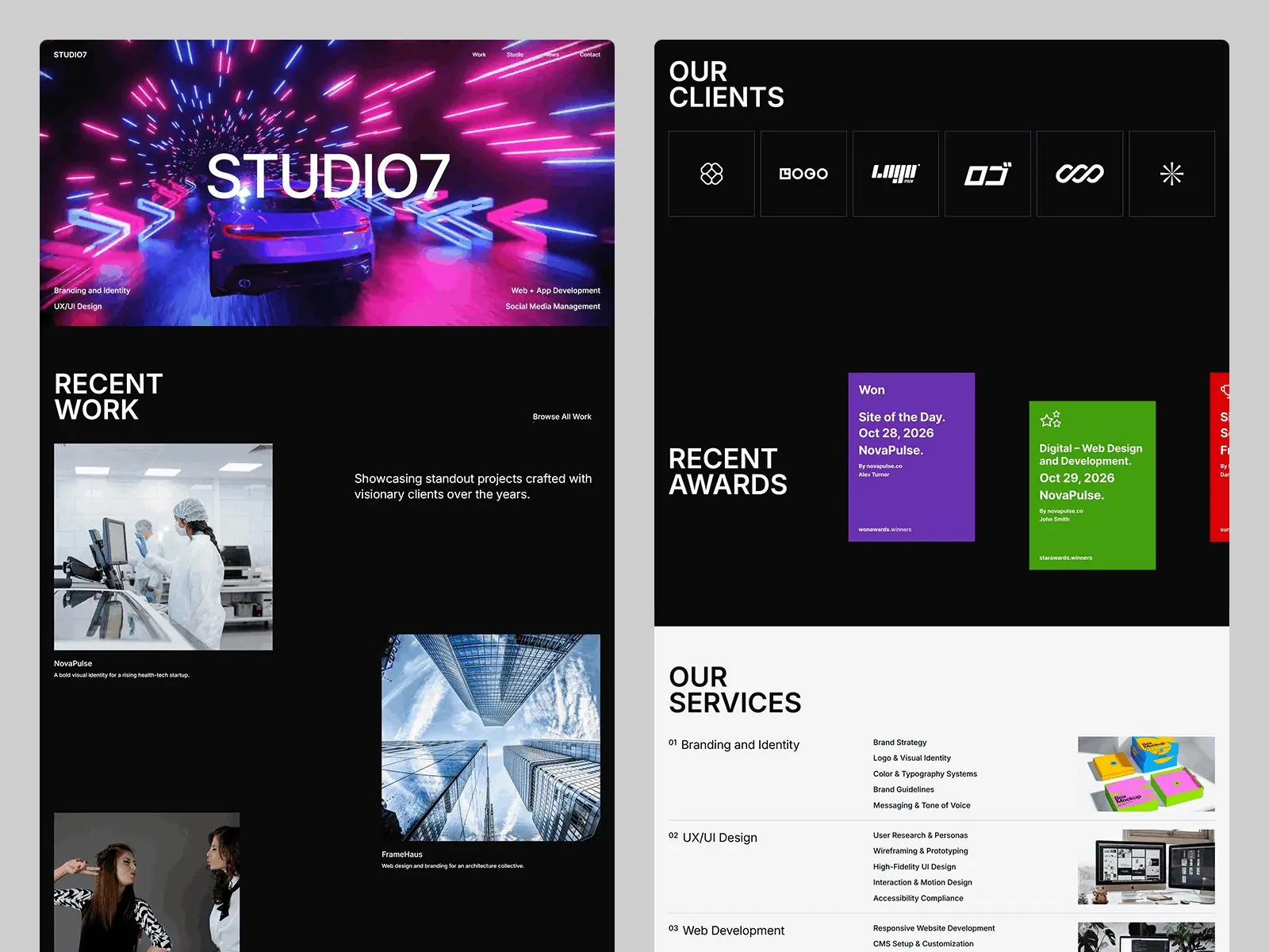 Studio7 — Modern Template for Any Business — Ambik Framer Template
