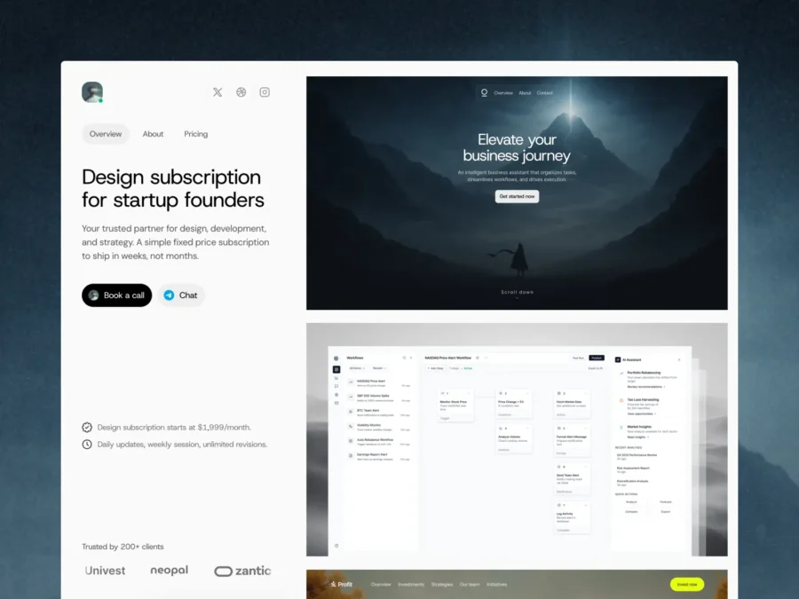 Subfolio — Subscription Agency Template — Michał Opałka Framer Template