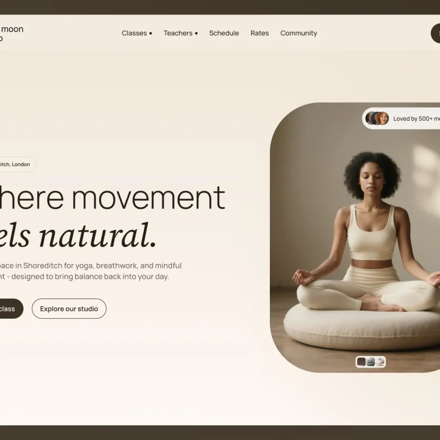 Sun & Moon — Yoga, meditation, and movement — Sebastian Framer Template
