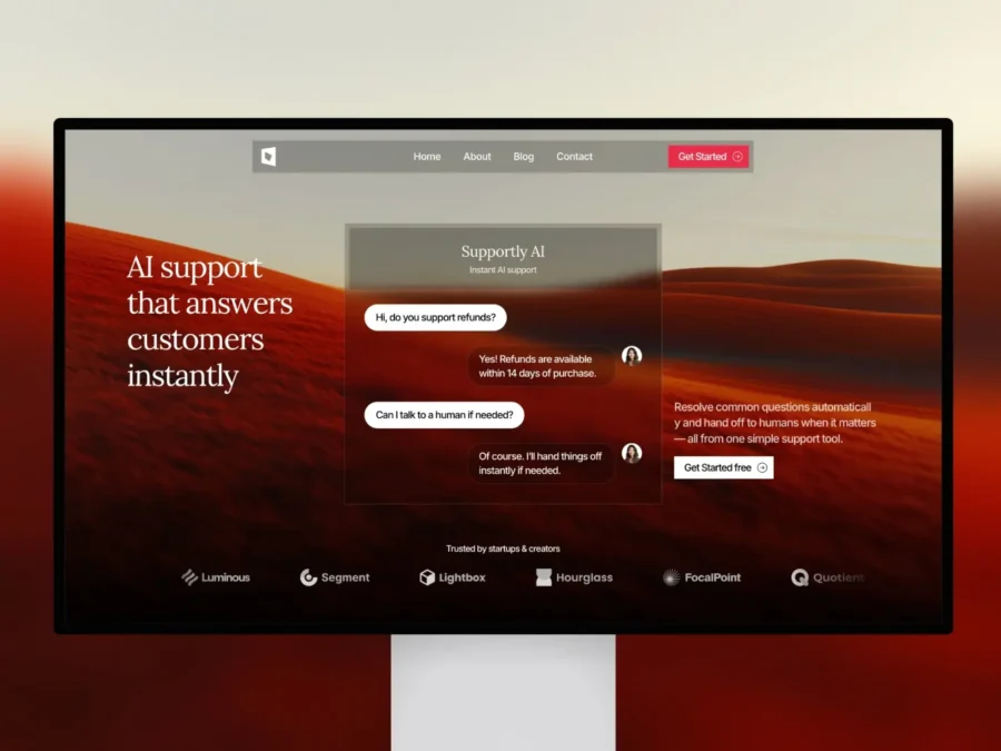 Supportly — AI customer support SaaS template — Umeh Chinonso Vincent Framer Template
