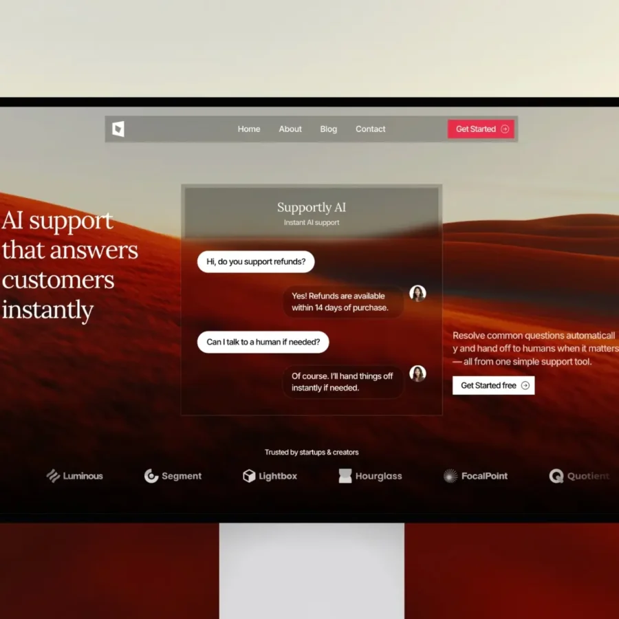 Supportly — AI customer support SaaS template — Umeh Chinonso Vincent Framer Template