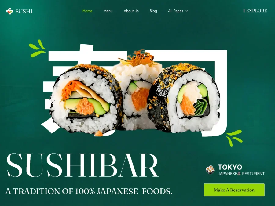 Sushi — Authentic Japanese Sushi & Dining — Framerbucket Framer Template