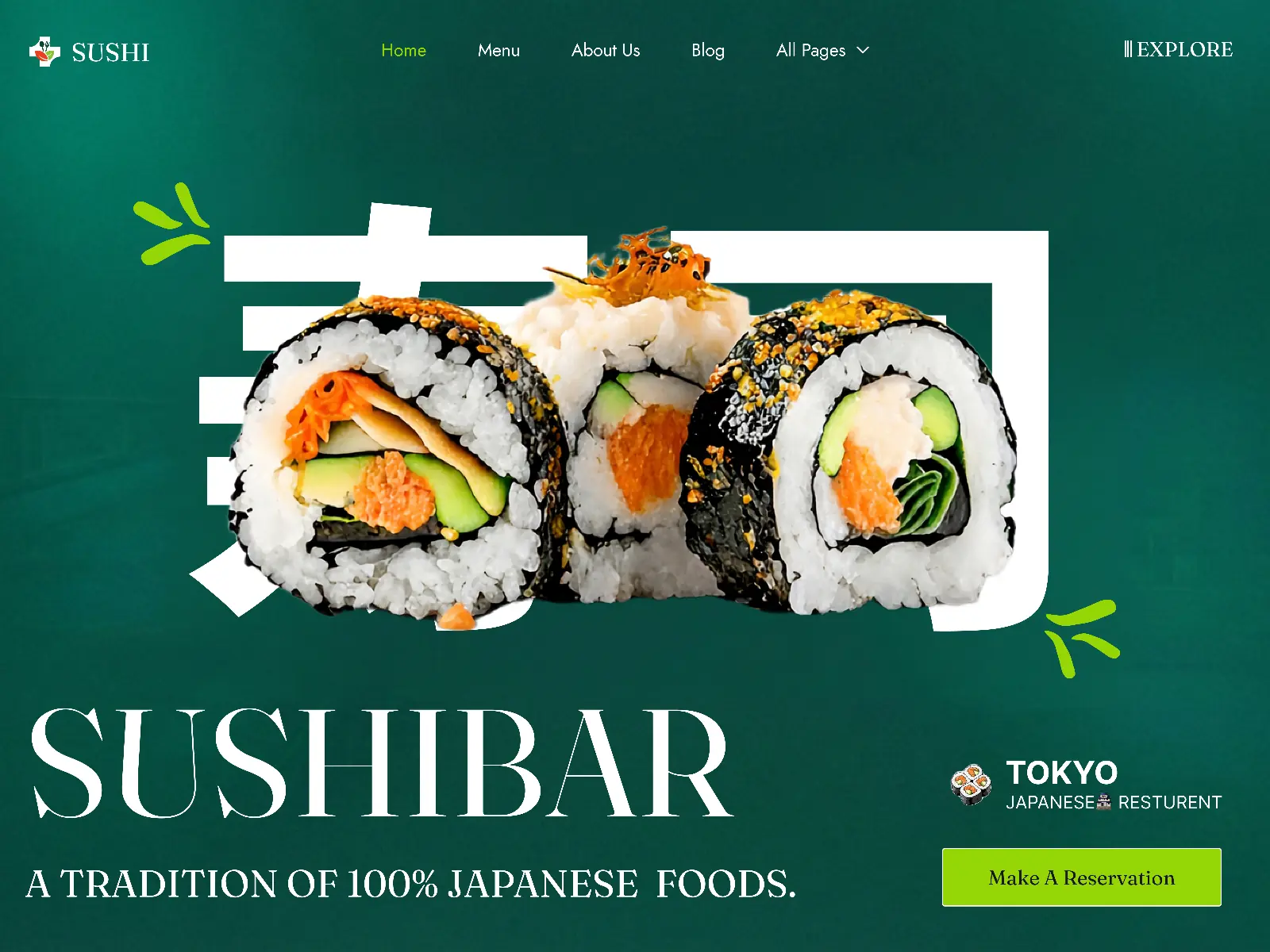 Sushi — Authentic Japanese Sushi & Dining — Framerbucket Framer Template