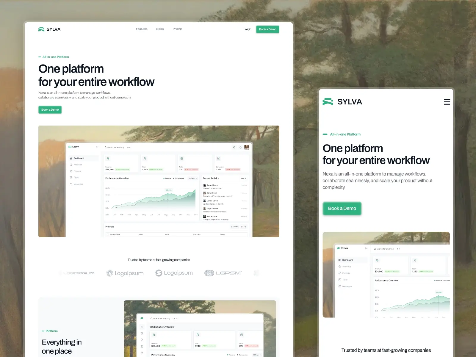 Sylva — A premium SaaS website template