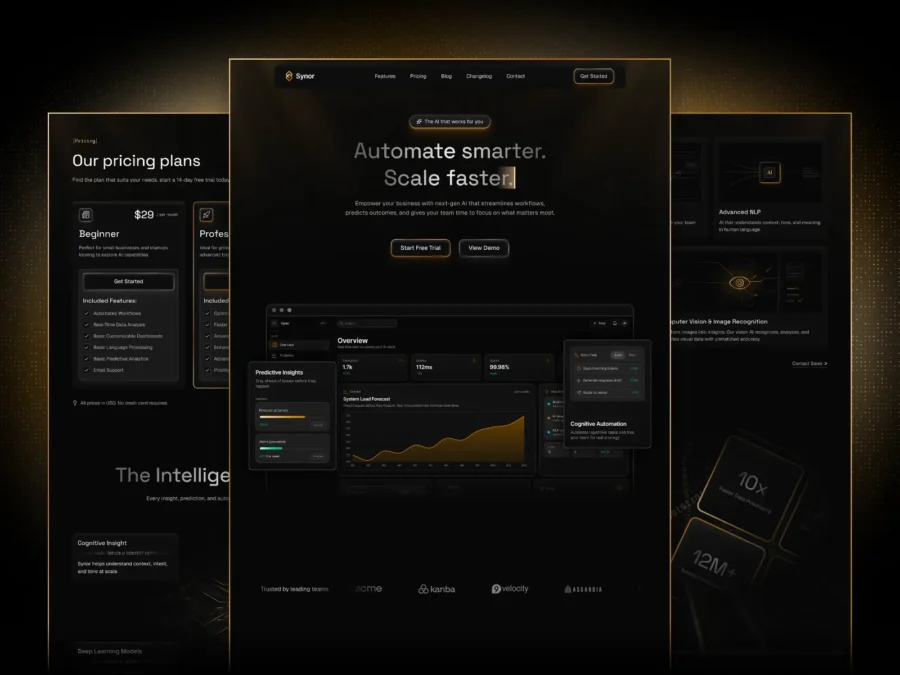 Synor — SaaS & AI Automation Template — Branderest Studio Framer Template