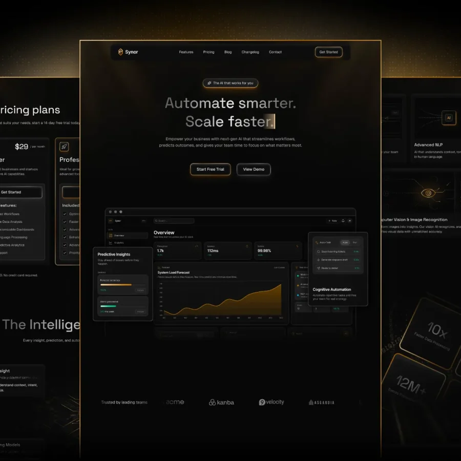 Synor — SaaS & AI Automation Template — Branderest Studio Framer Template