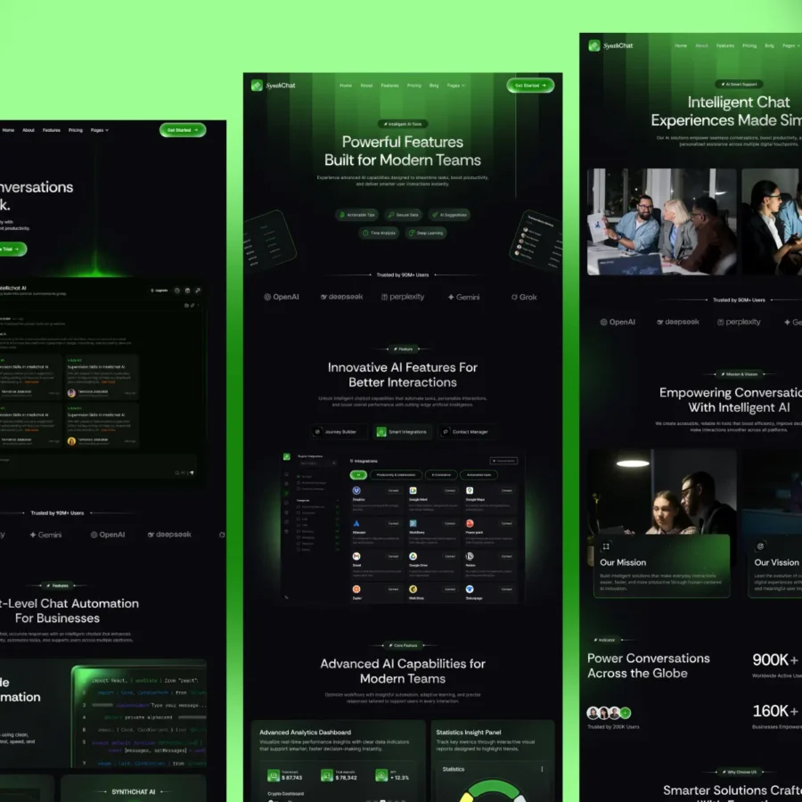 SynthChat — AI Chatbot & Productivity SaaS — Maqaw Theme Framer Template
