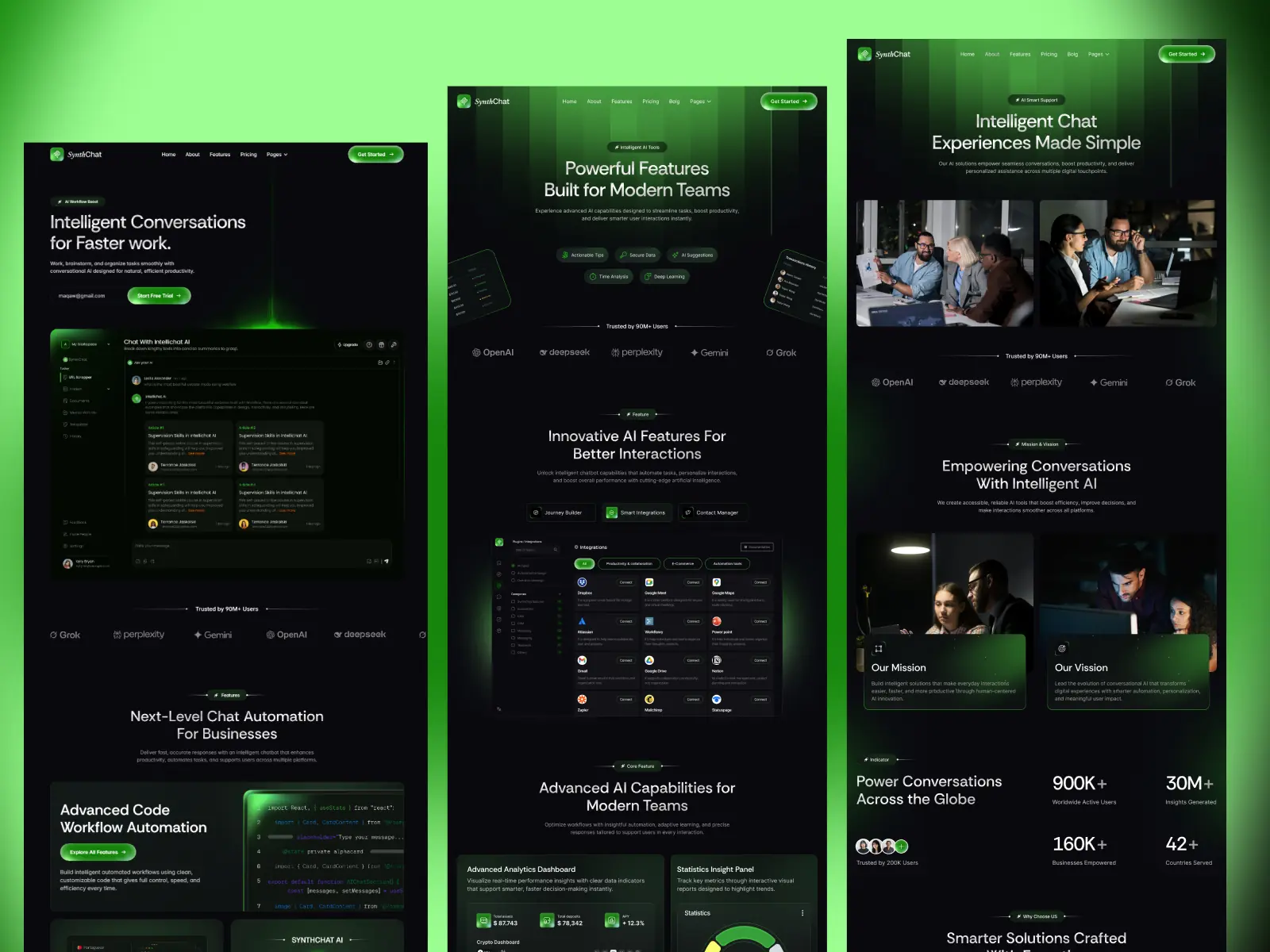 SynthChat — AI Chatbot & Productivity SaaS — Maqaw Theme Framer Template