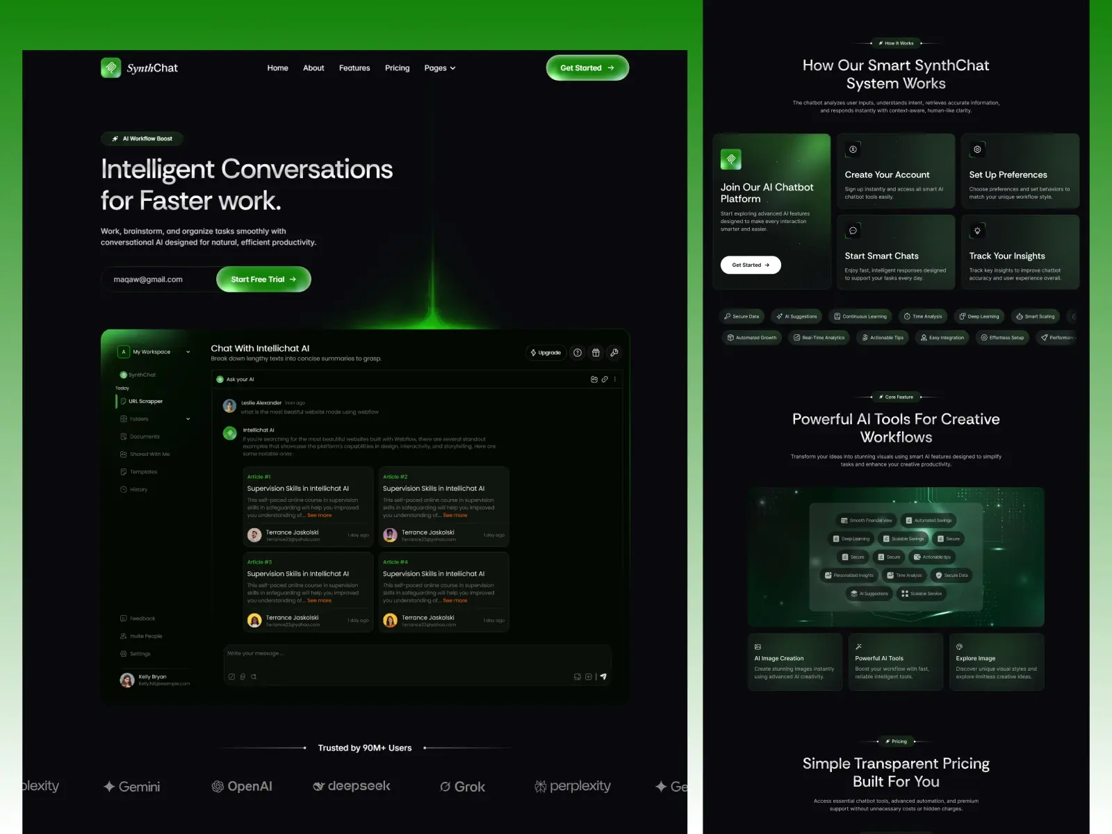 SynthChat — AI Chatbot & Productivity SaaS