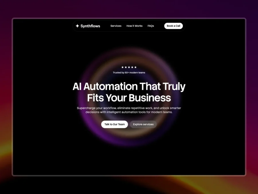 Synthflows — AI, Saas and Tech Startup Template — Damir Cosic Framer Template
