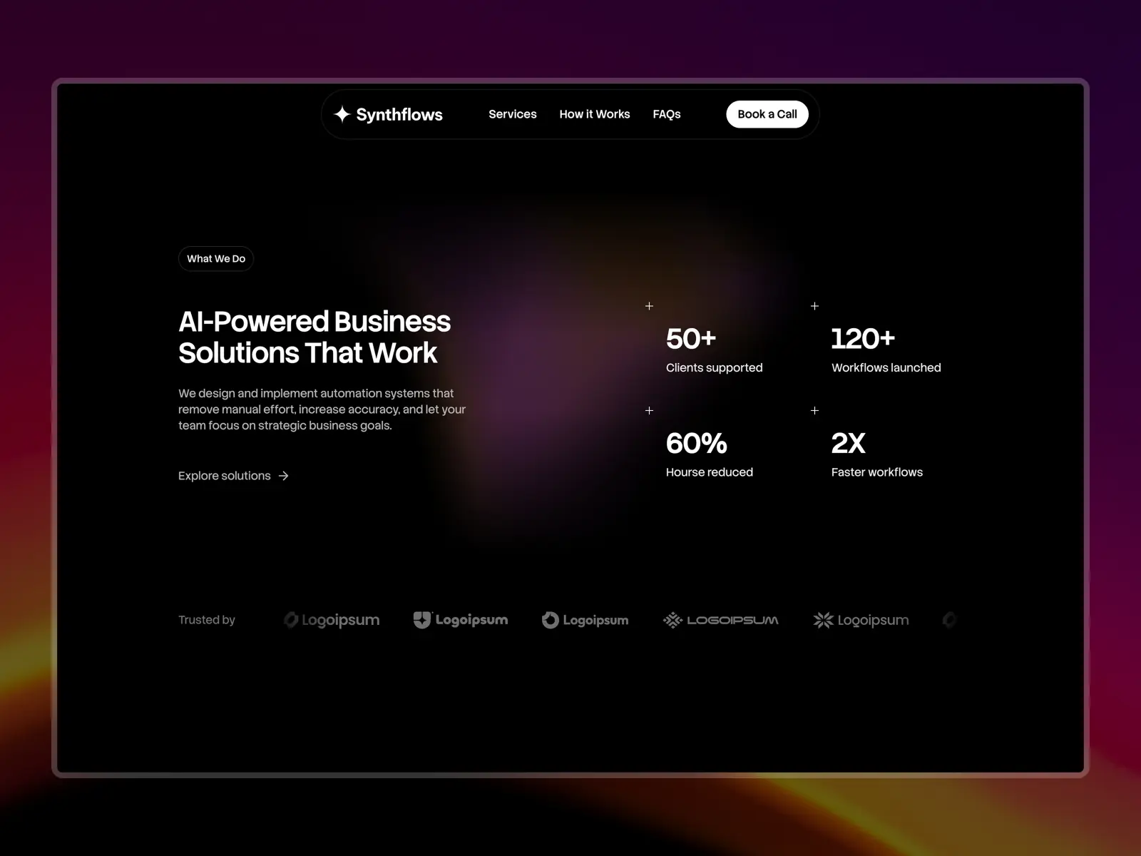 Synthflows — AI, Saas and Tech Startup Template