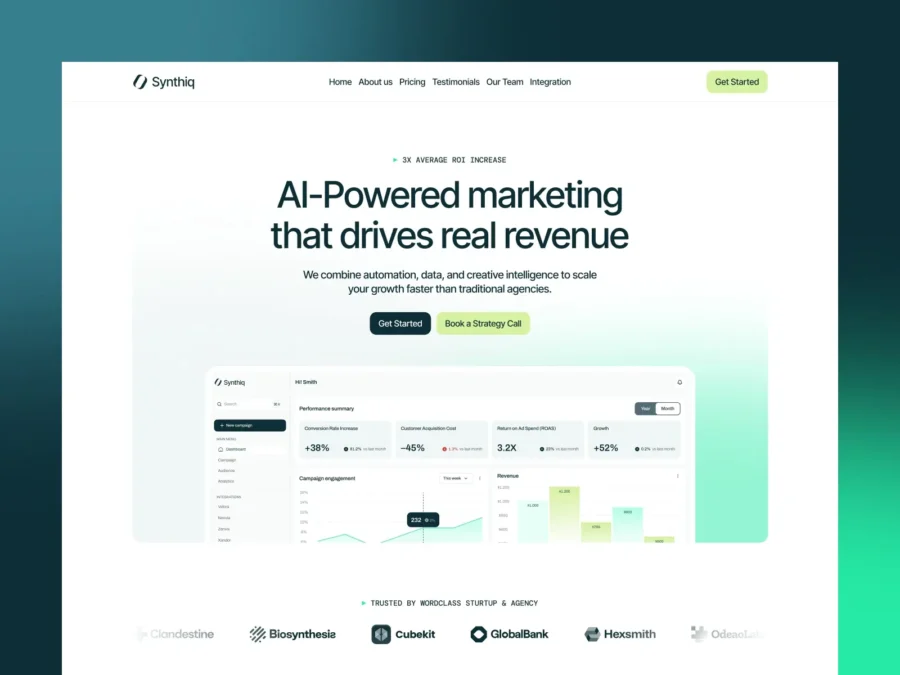 SynthiqX — Ai Agent Framer Template — Arini Studio Framer Template