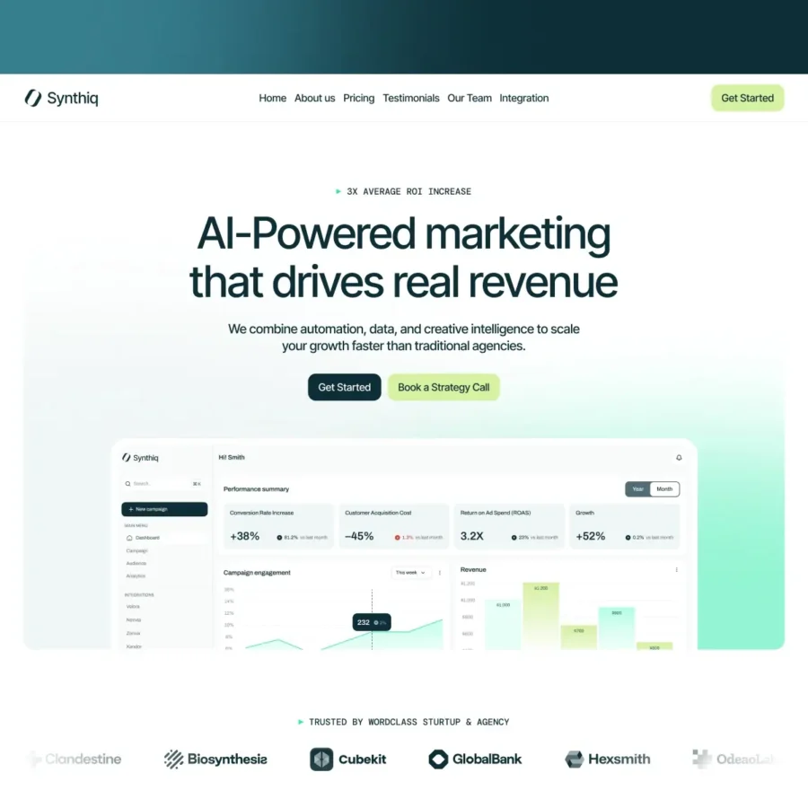 SynthiqX — Ai Agent Framer Template — Arini Studio Framer Template