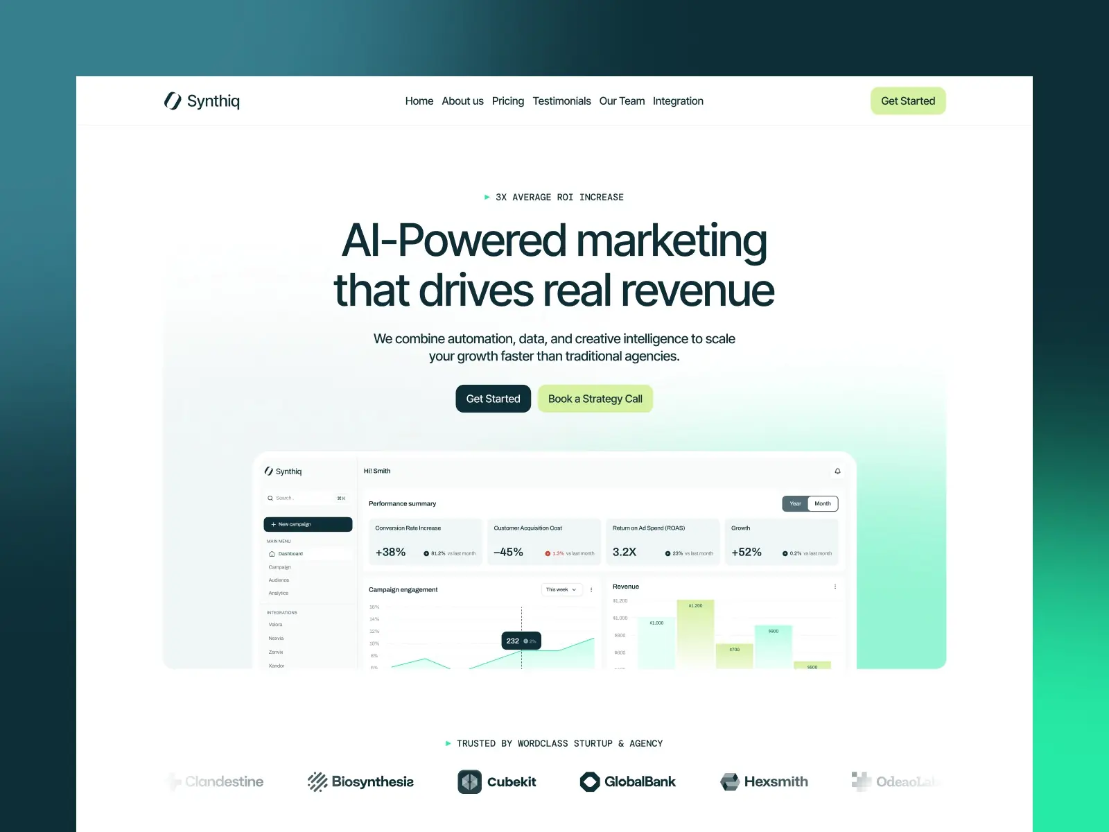 SynthiqX — Ai Agent Framer Template — Arini Studio Framer Template
