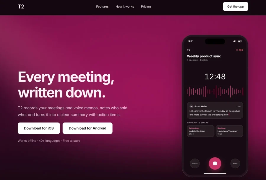 T2 — App Landing Page Template with Phone Mockup — Lucidshade Framer Template