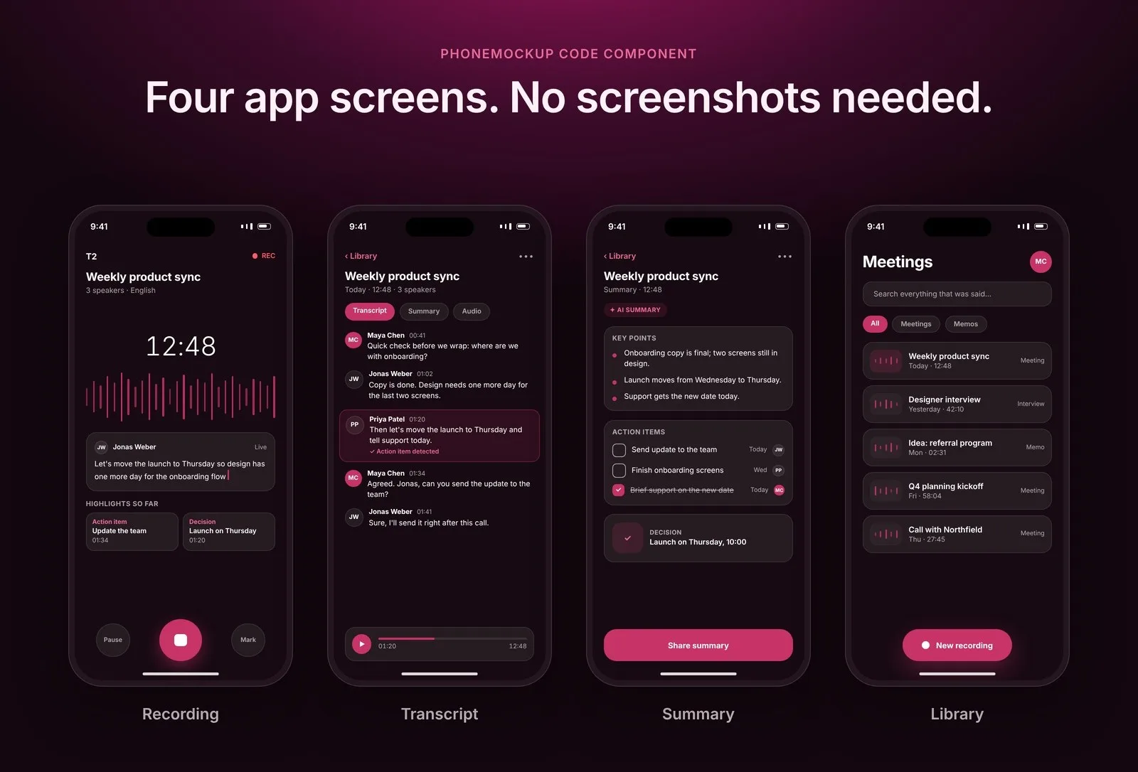 T2 — App Landing Page Template with Phone Mockup — Framer Template