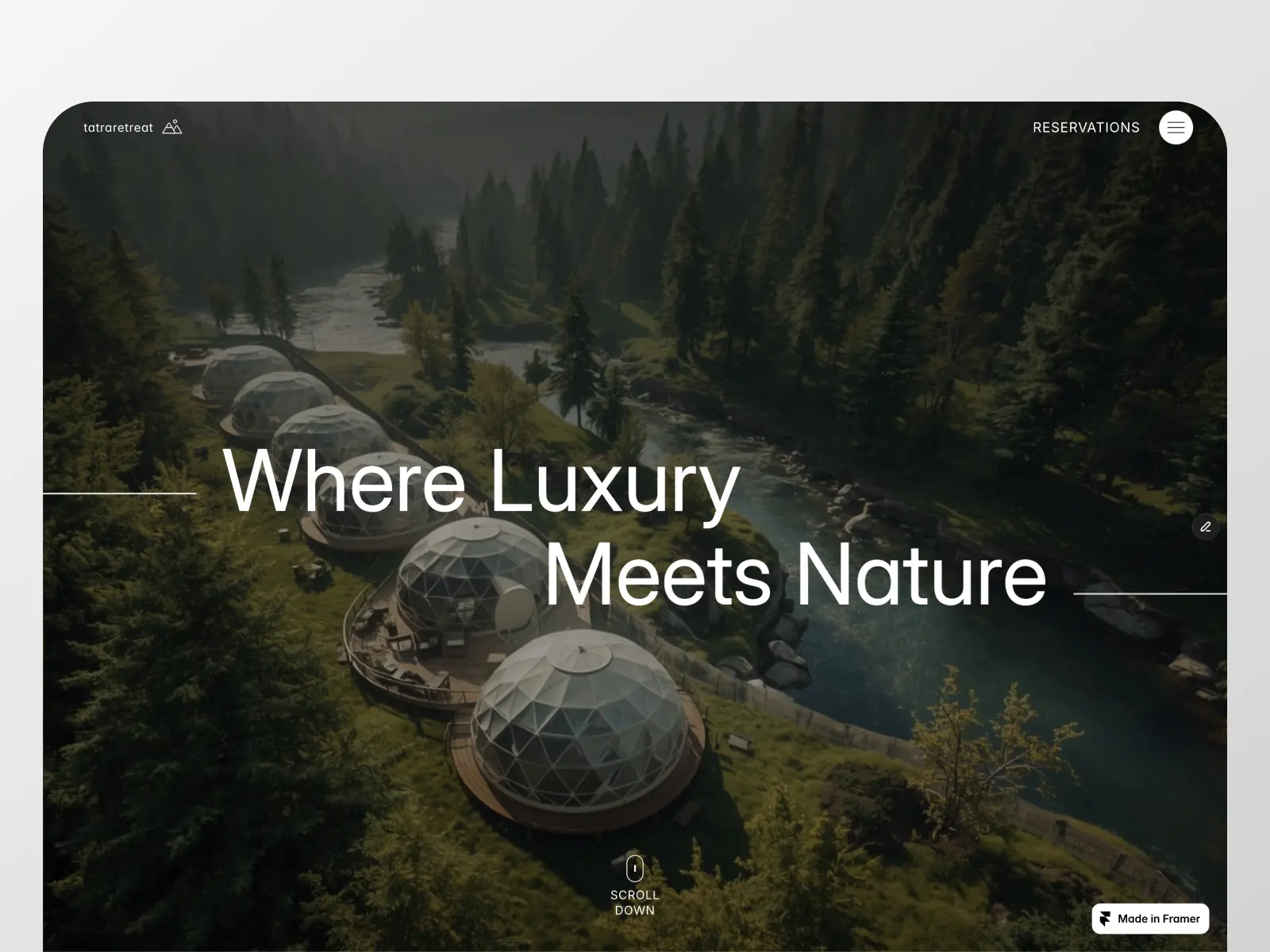Tatra Retrea — Glamping Website Template — Jakub Framer Template