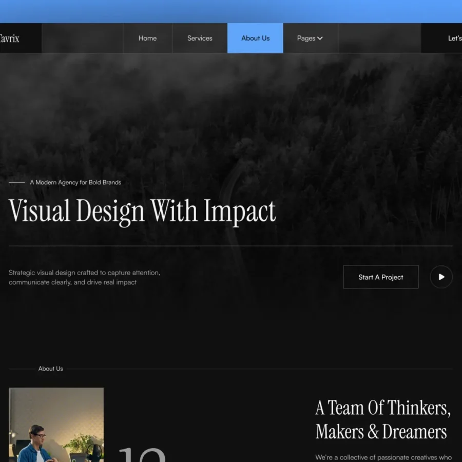 Tavrix — Creative Agency Website Template — FramerDevs Framer Template